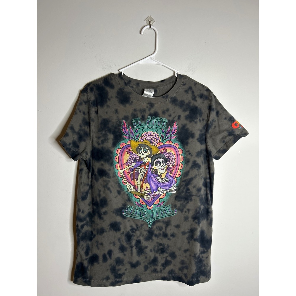 Disney Gray Tie Dye Coco Graphic Short Sleeve T Shirt Mens Small